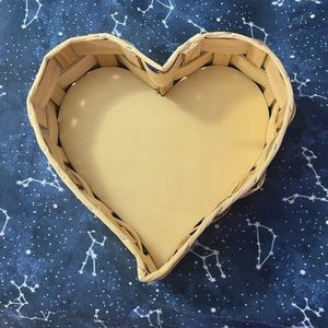 Wooden Woven Heart Shaped Basket